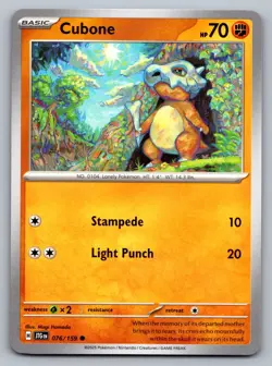 Pokemon TCG SV09: Journey Together Cubone 076/159 - Image 1