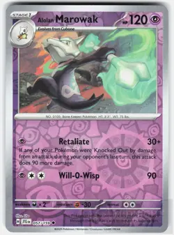 POKEMON ALOLAN MAROWAK 057 JOURNEY TOGETHER REVERSE HOLO NM - Image 1