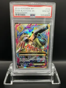 2016 Pokemon XY F.A./ M Blastoise EX Evolutions #102 PSA 10 - Image 1