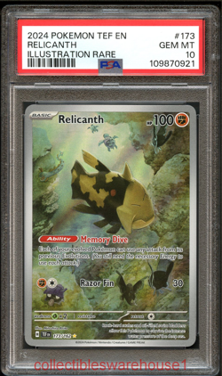 Pokemon Temporal Forces Relicanth 173 PSA 10 - Image 1