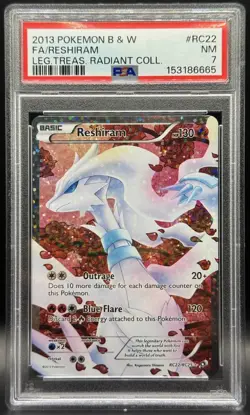 Pokemon TCG PSA 7 Reshiram Full Art Holo Radiant Collection RC22 - Image 1
