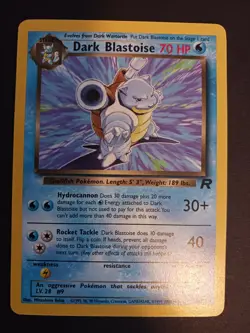 Pokemon TCG Dark Blastoise 20/82 Rare Non-Holo Team Rocket Vintage WotC LP - Image 1