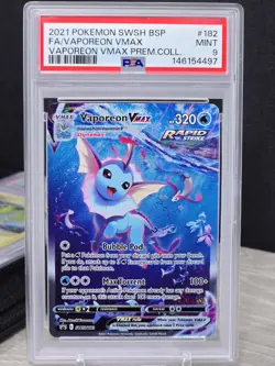 Pokemon Vaporeon VMAX SWSH182 Sword & Shield 2021 Promo Cards Holo PSA 9 MINT - Image 1