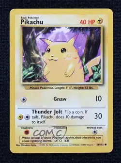 Pikachu Pokemon Base Set #58 1999 - Image 1