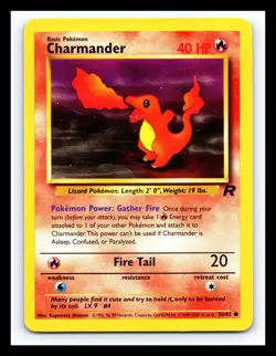 💥 CHARMANDER Pokemon TCG 2000 Team Rocket Vintage Set Non HOLO # 50/82 - Image 1