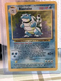 Pokemon Blastoise 2/102 Holo Rare Base Set Unlimited 1999 WOTC Vintage TCG Card - Image 1