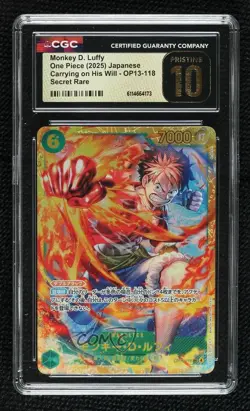 2025 One Piece Card Game: Carrying on His Will Japanese SR Monkey D Luffy CGC 10 - Image 1