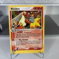Pokemon TCG Blaziken Holo Rare Card 3/109 EX Ruby & Sapphire 2003 VLP - Image 1