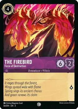 Disney Lorcana Into the Inklands The Firebird Force of Destruction 56/204 FOIL - Image 1