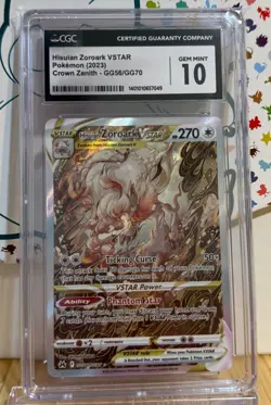 CGC 10 Gem Mint Hisuian Zoroark VSTAR GG56/GG70 - Crown Zenith Pokemon TCG 2023 - Image 1