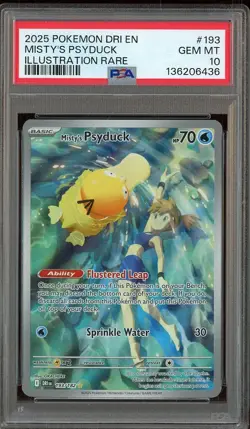 #1 2025 Pokemon DRI EN Illustration Rare #193 Misty's Psyduck PSA 10 GEM MINT - Image 1