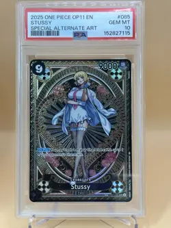 2025 ONE PIECE OP11-A FIST OF DIVINE SPEED SPECIAL ALTERNATE ART STUSSY PSA 10 - Image 2