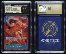 2022 One Piece Paramount War OP02 Japanese SR Monkey D Luffy Alt Art CGC 10 - Image 3