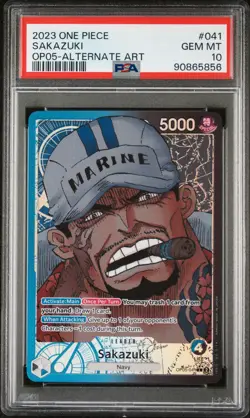 2023 ONE PIECE OP05-AWAKENING OF THE NEW ERA ALTERNATE ART #041 SAKAZUKI PSA 10 - Image 1