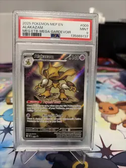 2025 POKEMON MEP EN-ME BLACK STAR PROMO #009 ALAKAZAM PSA 9 - Image 1