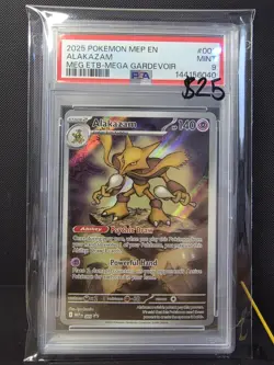 2025 POKEMON MEP EN-ME BLACK STAR PROMO #009 ALAKAZAM PSA 9 - Image 1
