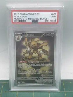 2025 POKEMON CENTER - MEP EN-ME BLACK STAR PROMO #009 ALAKAZAM PSA 9 - Image 1