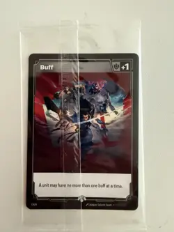 SEALED Riot Exclusive Riftbound Fist Bump Buff Double Sided Promo Card - Image 1