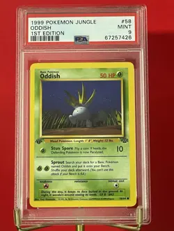 Pokemon Cards - PSA 9 MINT 1999 Oddish 1st Edition Jungle Set - Image 1