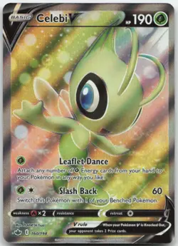Celebi V 160/198 SWSH06: Chilling Reign Pokemon Card NM - Image 1
