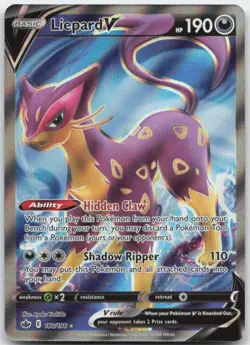 Liepard V 180/198 SWSH06: Chilling Reign Pokemon Card NM - Image 1