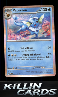 Vaporeon 022/131 Pokemon Rare SV: Prismatic Evolutions Card NM - Image 1