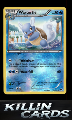 Reverse Holofoil Wartortle 30/149 Pokemon Uncommon Boundaries Crossed Card NM - Image 1