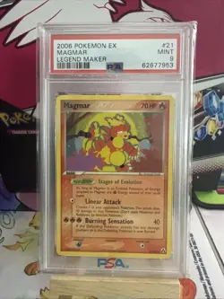 Pokemon Card PSA 9 Magmar Legend Maker 2006 Low Pop 19 - Image 1