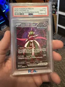 2025 POKEMON PRISMATIC EVOLUTIONS SPECIAL ILLUSTRATION IRON VALIANT EX PSA 10 - Image 1