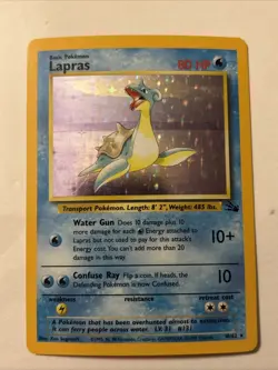 1999 Lapras Holo Fossil Set 10/62 Vintage Rare Pokemon LP See Pics - Image 1