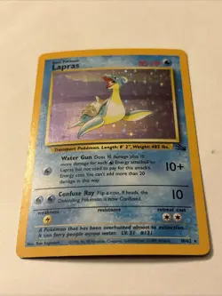 1999 Lapras Holo Fossil Set 10/62 Vintage Rare Pokemon LP See Pics - Image 2