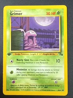 1999 Pokemon Fossil 1st Edition Grimer #48/62 - Image 1