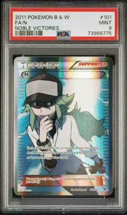 Pokemon N Full Art Trainer 101/101 Noble Victories PSA 9 Ultra Rare Holo - Image 1