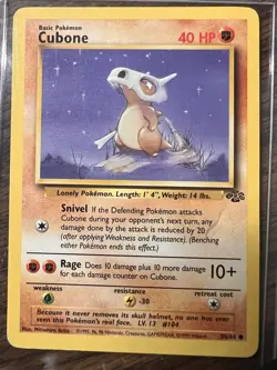 Pokemon Cubone Jungle 50/64 Wizards of the Coast 1999 Moderately Played - Image 1