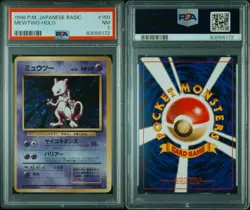 1996 Pokemon Basic Mewtwo Japanese Holo #150 PSA 7 NM - Image 3