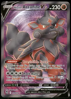 Pokemon Hisuian Arcanine V (Full Art) Ultra Rare SWSH12: Silver Tempest 179/195 - Image 1