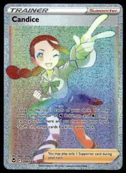 Pokemon TCG SWSH12: Silver Tempest #204/195 Candice (Secret) NM - Image 1