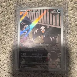 Pokemon Houndour 204/197 SV03 Obsidian Flames Basic Illustration Rare Holo - Image 1