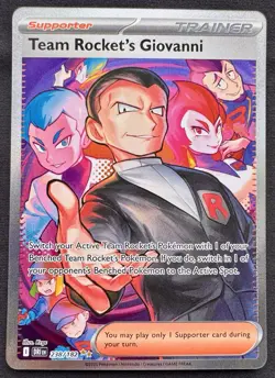 Team Rocket's Giovanni 238/182 Pokemon Destined Rivals Special Illustration Rare - Image 1