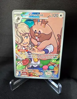 Arven's Greedent 205/182 Illustration Rare Holo SV10: Destined Rivals Pokemon NM - Image 1