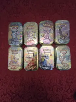 Pokemon TCG S&V Prismatic Evolutions MINI TIN SET LOT X8 FULL ART SET BRAND NEW - Image 1