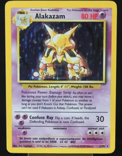 Pokemon TCG Alakazam Base Set 1/102 Holo Base Set - Image 1