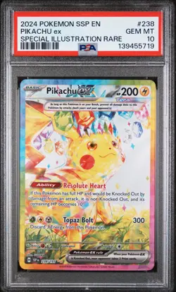 2024 POKEMON SSP EN-SURGING SPARKS #238 PIKACHU ex PSA 10 - Image 1