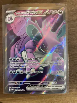 Team Rockets Nidoking EX 216/182 Destined Rivals Ultra Rare Full Art Pokemon NM - Image 1
