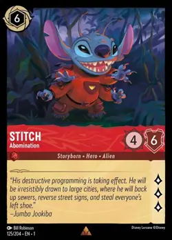 Stitch - Abomination 125/204 Rare The First Chapter Disney Lorcana - Image 1