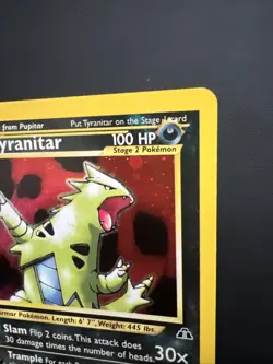 Pokemon TCG Tyranitar Neo Discovery Holo Unlimited Rare Card 12/75 - Image 4