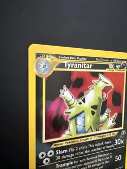 Pokemon TCG Tyranitar Neo Discovery Holo Unlimited Rare Card 12/75 - Image 5