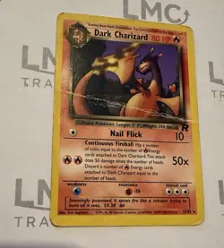 Dark Charizard 21/82 Team Rocket Non-Holo Rare Pokemon Card HP Creased WOTC - Image 1