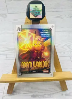 Pikachu as Adam Warlock Holo Marvel Heroes & Villains Non-Pokemon Fan Art Card - Image 1
