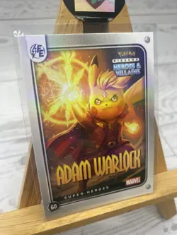 Pikachu as Adam Warlock Holo Marvel Heroes & Villains Non-Pokemon Fan Art Card - Image 2
